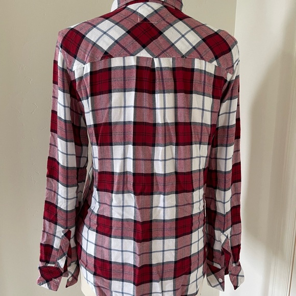 Rails Hunter Scarlett White Sky Plaid Buttondown Size Small - Picture 2 of 5